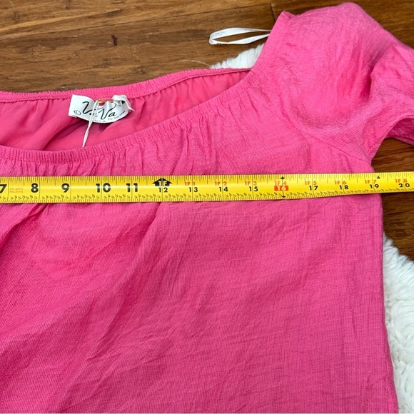 Women’s vava by Joy Han pink tassel sleeve off the shoulder dress nwt size L - Picture 9 of 10